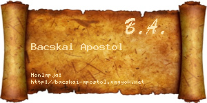 Bacskai Apostol névjegykártya